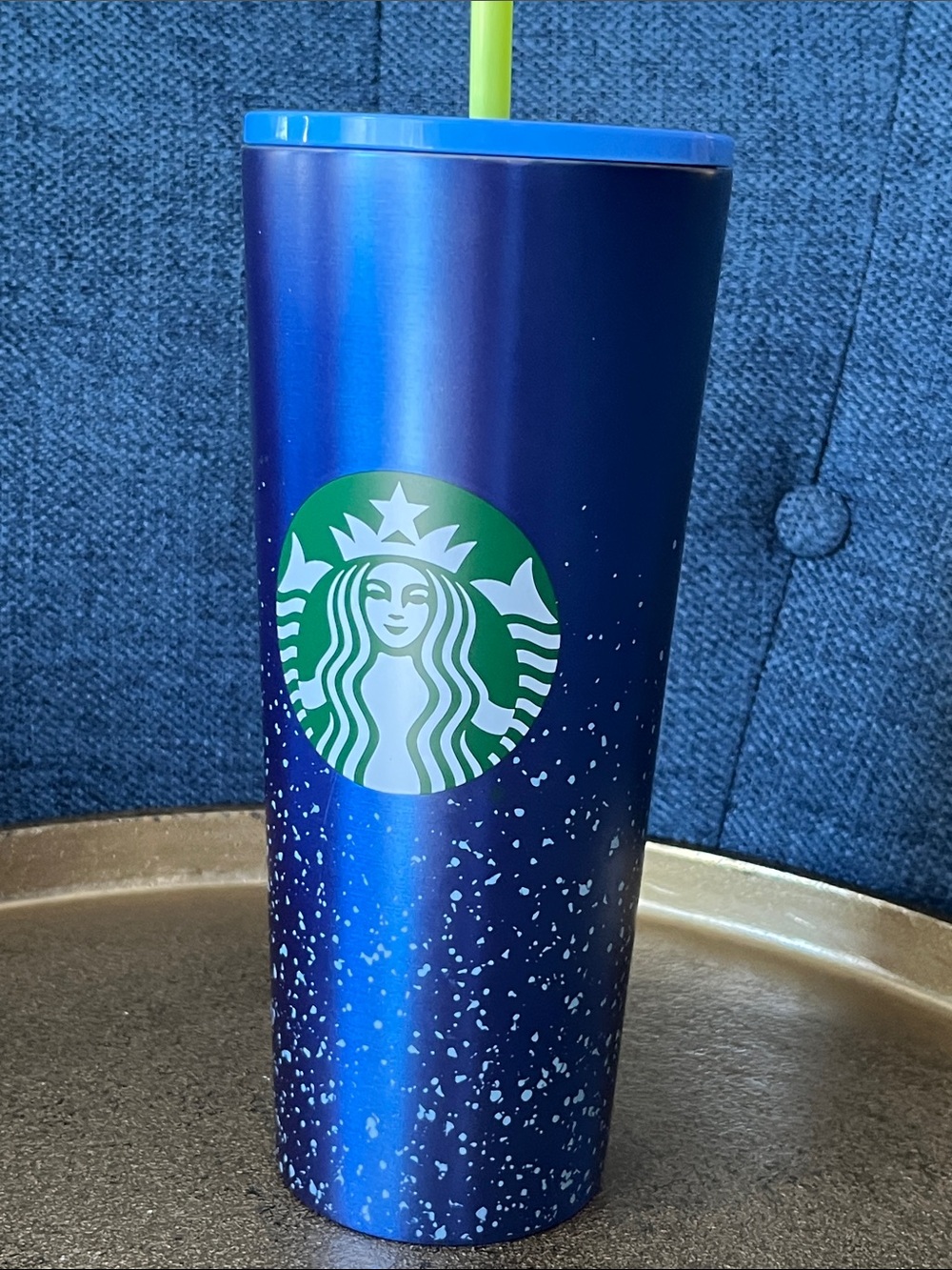 2020 Starbucks Blue Speckled "Dory" Stainless Steel Venti 24 oz Cold Cup